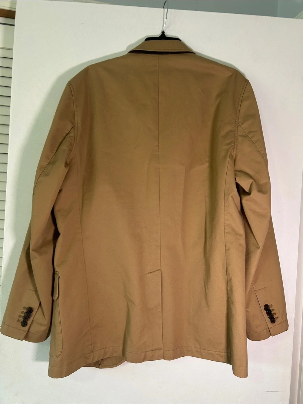 Cremieux Classics Mens Tan Khaki Cotton Sport Coat Blazer L Glen Plaid Lining